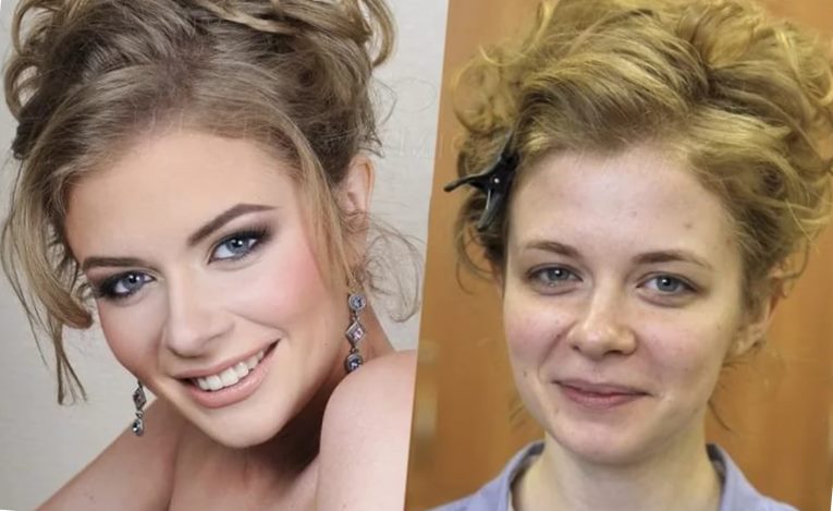 Фото макияжа до и после